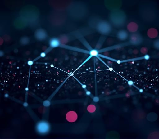 Una rappresentazione grafica astratta di un algoritmo con nodi e connessioni.