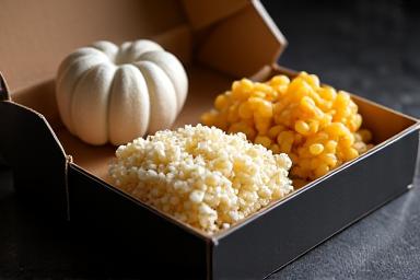 Una scatola del Kit Gourmet con tartufo, formaggio di fossa e pasta artigianale.